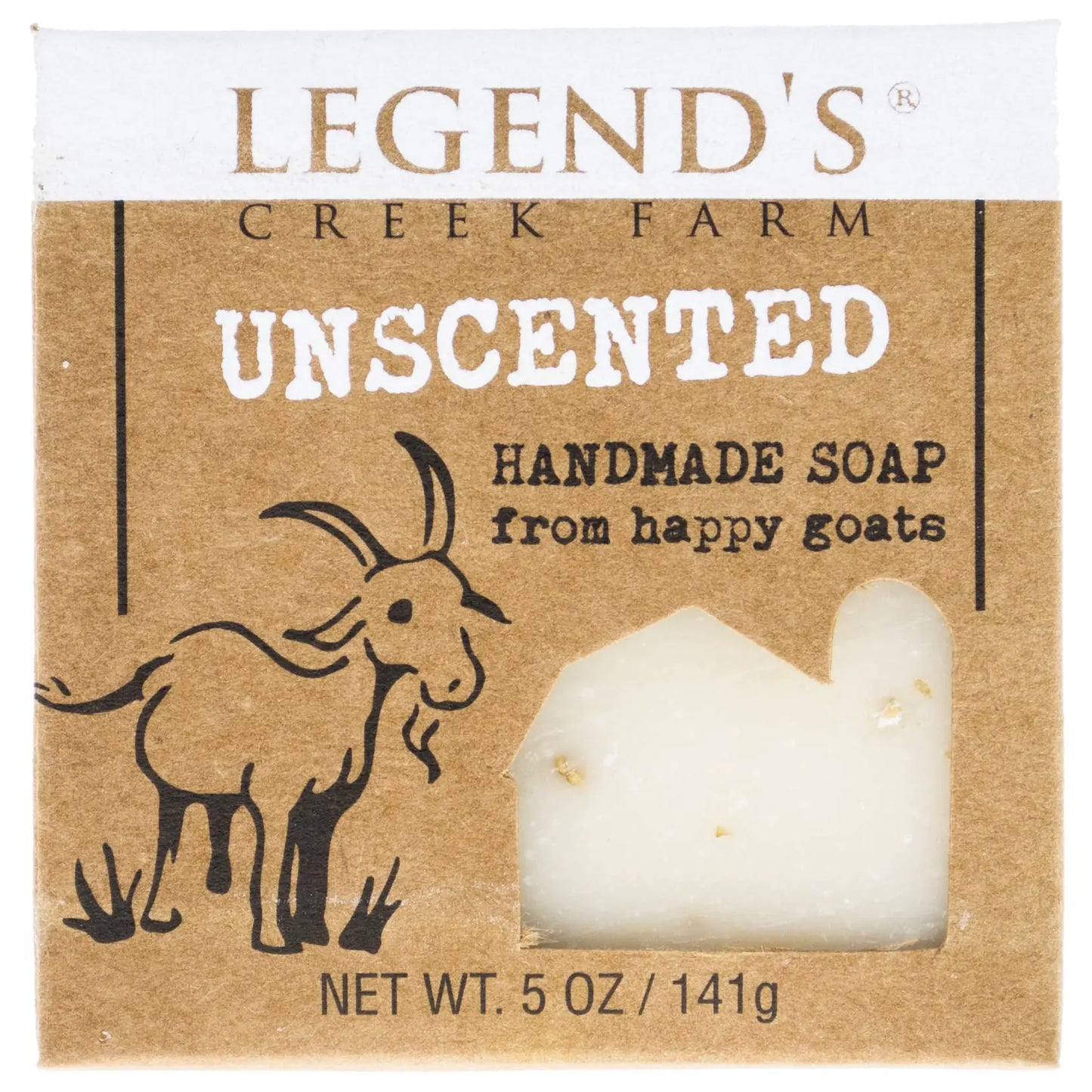 Legend’s Creek Farm Unscented Goat Milk Soap — Natural, Gentle, Moisturizing, 5 oz