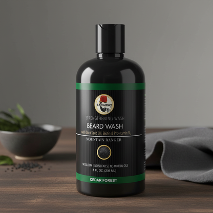 Beard Wash — Cedar Forest, 8 fl. oz. — Sulfate-Free, Biotin & Jojoba Oil, Natural Beard Care