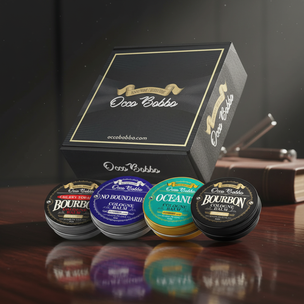 Handy Hound Occo Bobbo Solid Cologne Sampler Set — 4 Travel-Size Tins (0.5 oz each) for Men