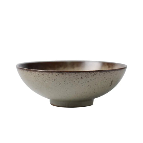 Handmade Japanese Rough Clay Bowl | Rustic Stoneware Dish for Rice, Noodles & Everyday Dining