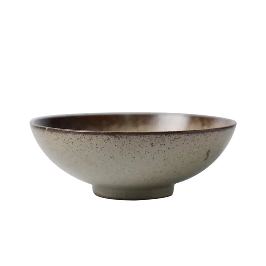 Handmade Japanese Rough Clay Bowl | Rustic Stoneware Dish for Rice, Noodles & Everyday Dining